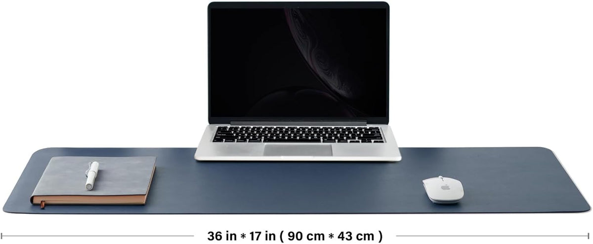 Cork Desk Mat - Dual-Sided Desk Pad for Office and Home - Desk Organization and Accessories - Ideal for Large Mouse Pad and Desk Mats on Top of Desks(Dark Blue,90Cmx 43Cm)