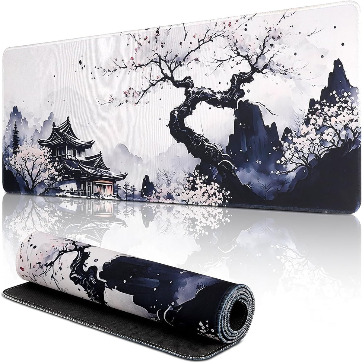 Sakura Mouse Pad Non-Slip Rubber Base Gaming Mouse Pad Keyboard Mat with Stitched Edges for Gaming and Office Desk Mat (Sakura)