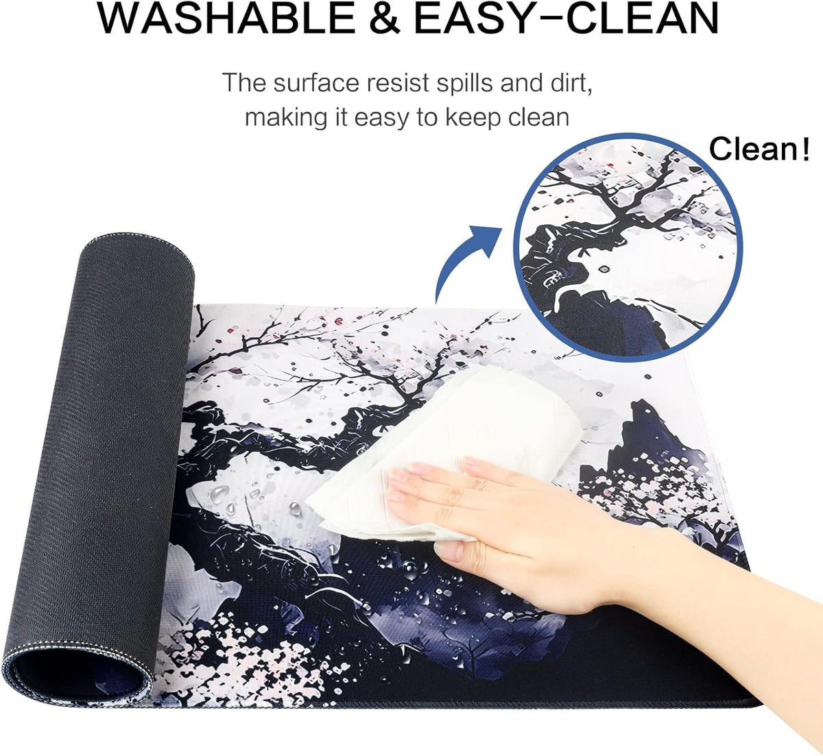 Sakura Mouse Pad Non-Slip Rubber Base Gaming Mouse Pad Keyboard Mat with Stitched Edges for Gaming and Office Desk Mat (Sakura)