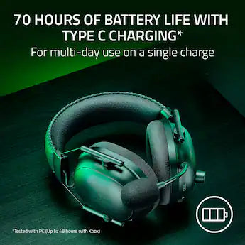 Blackshark V2 Pro Wireless PC Gaming Headset, 2.4Ghz, BT, Hyperspeed Wireless, 70Hr Battery, 320G, Black