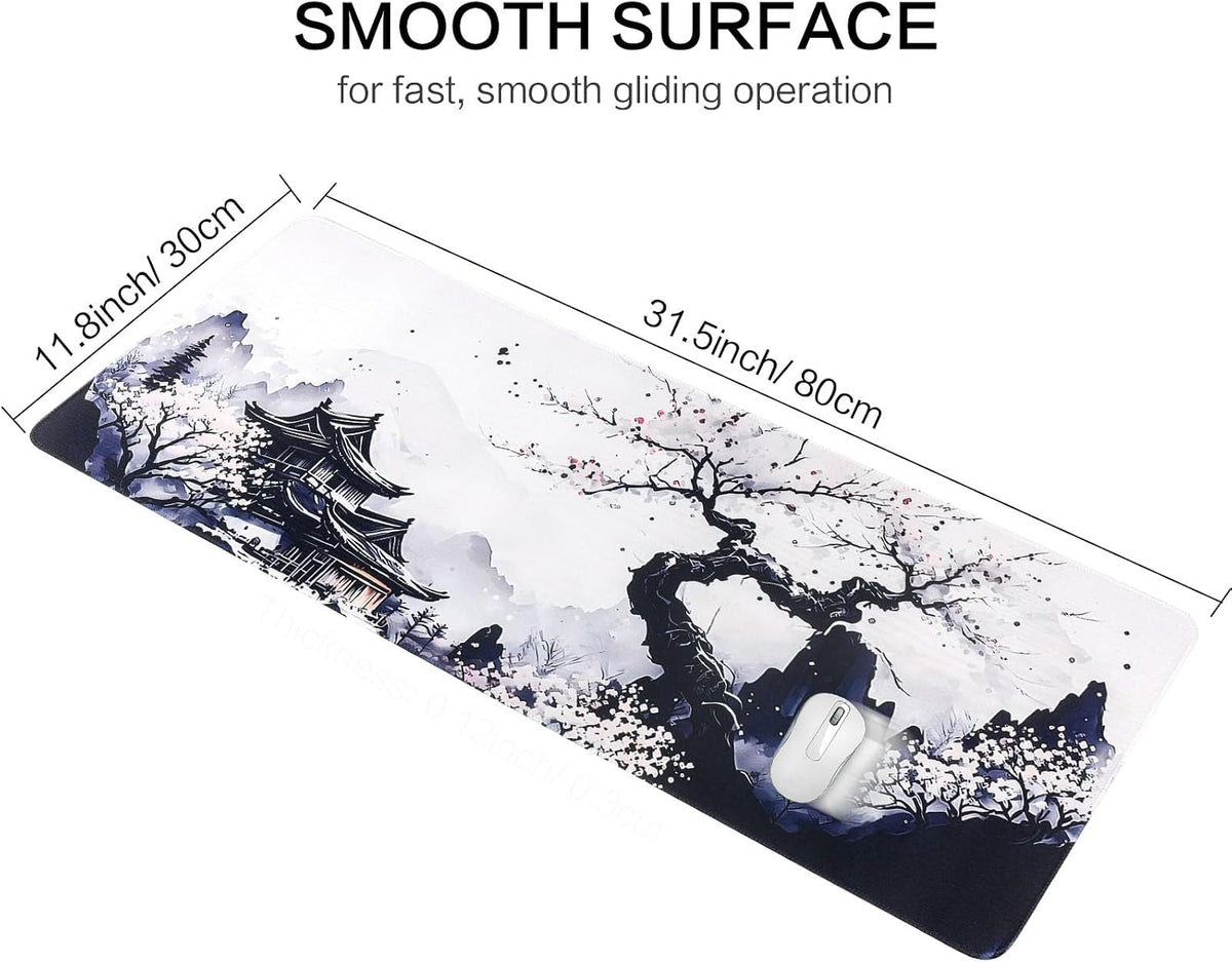 Sakura Mouse Pad Non-Slip Rubber Base Gaming Mouse Pad Keyboard Mat with Stitched Edges for Gaming and Office Desk Mat (Sakura)